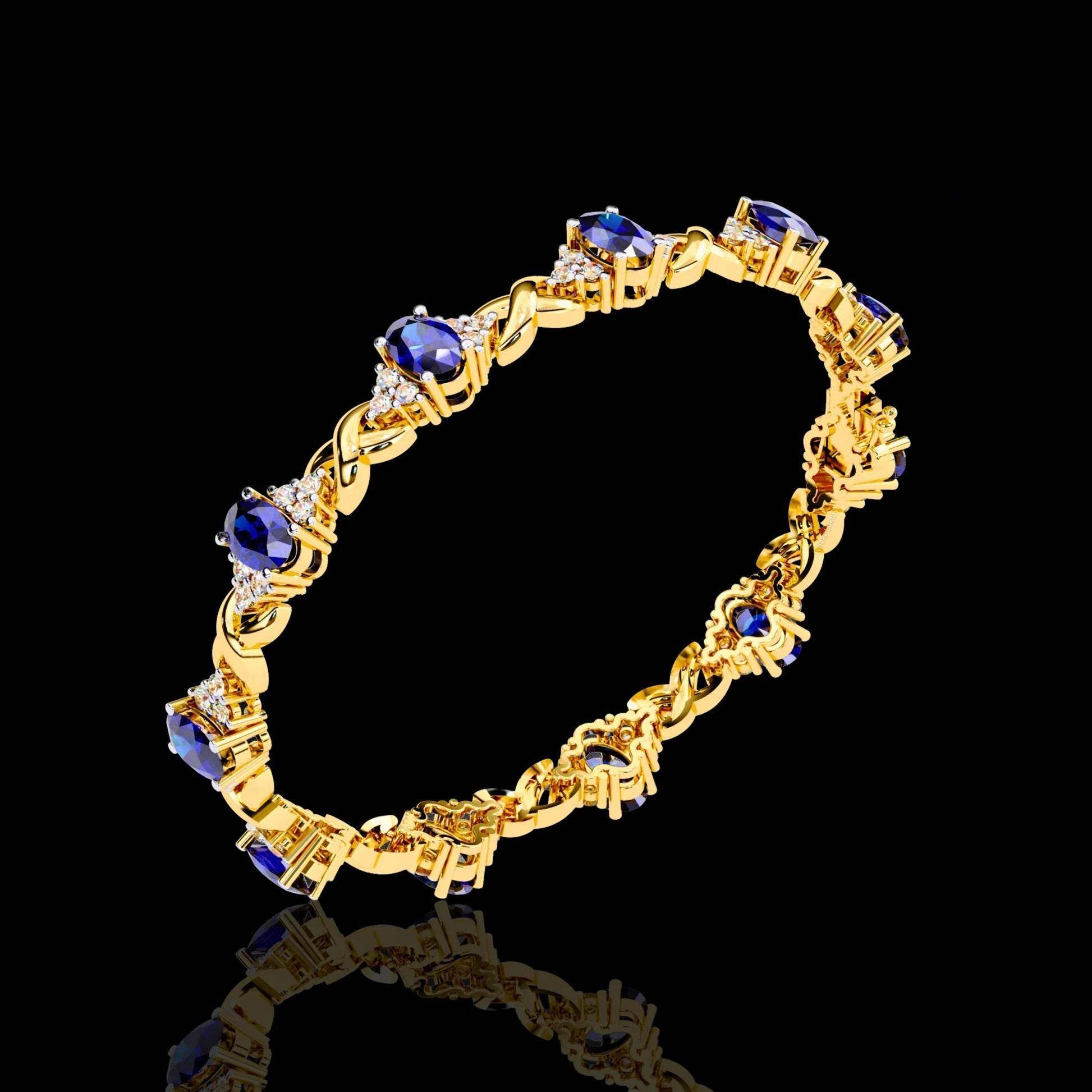 Luxury Yellow Gold Moissanite Diamond Bracelet – Handmade & Exclusive Aventus Design - Aventus