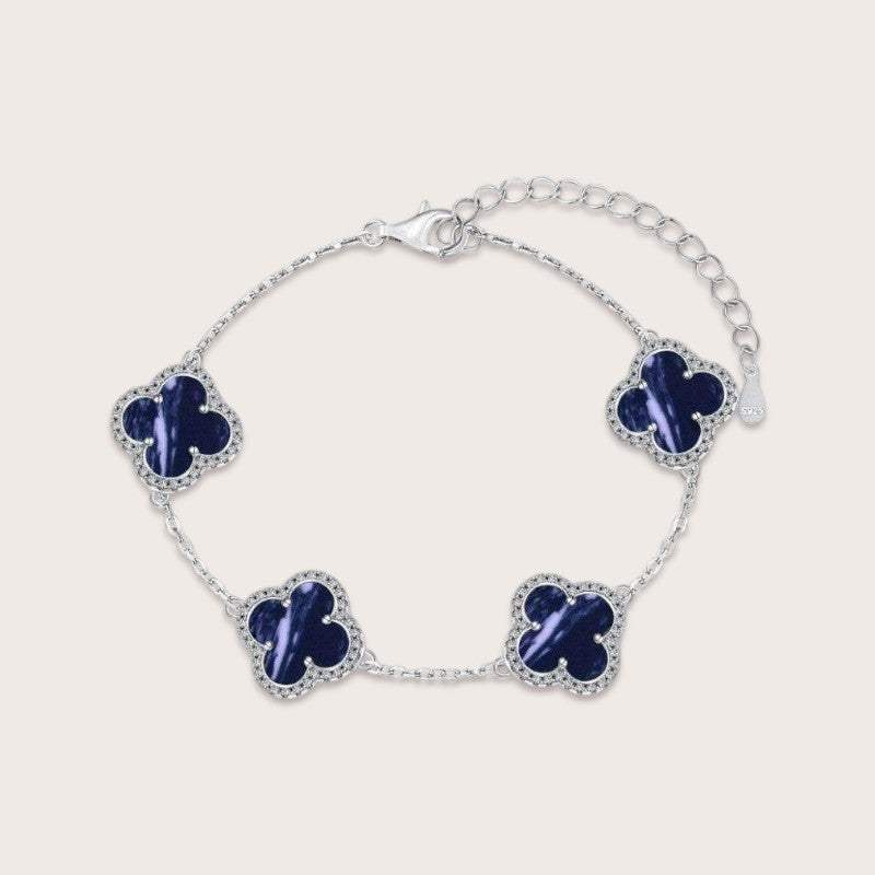 Marbled Blue Clover Bracelet - Aventus