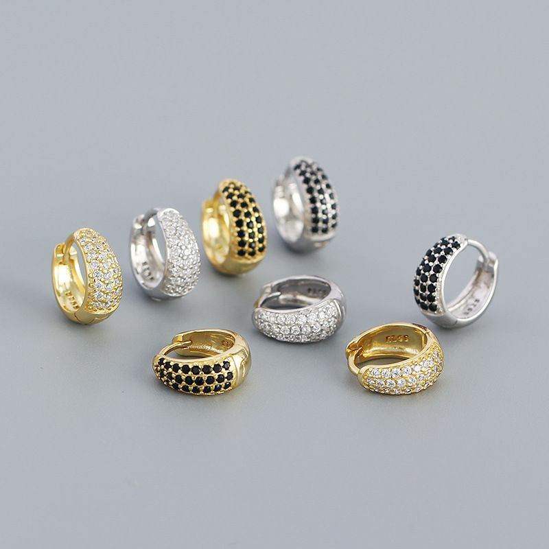 Midnight Pave Huggie Earrings - Aventus