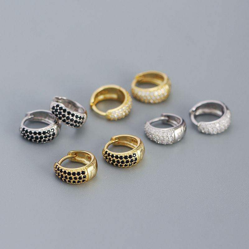 Midnight Pave Huggie Earrings - Aventus