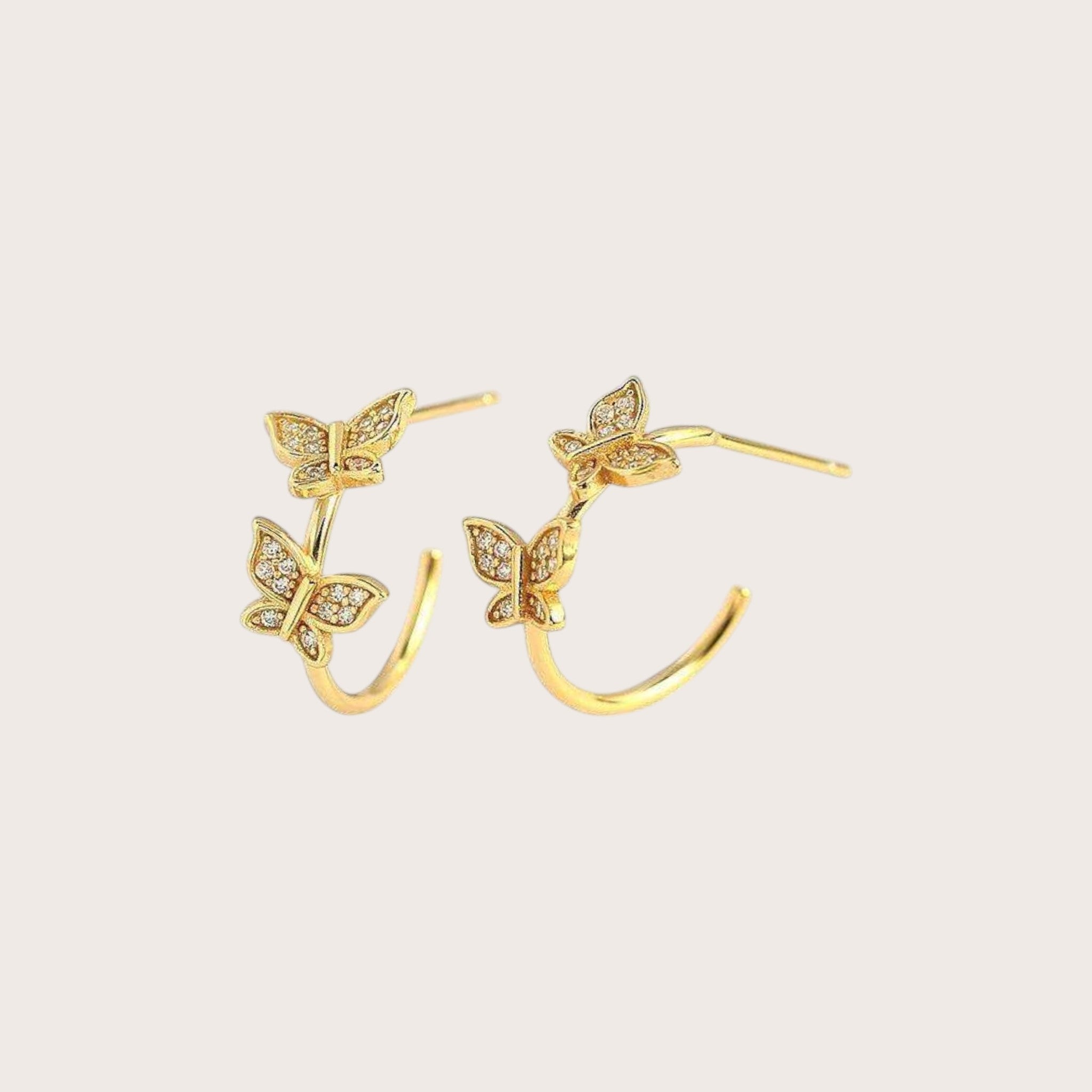 Mini Butterfly Half Hoop Earrings