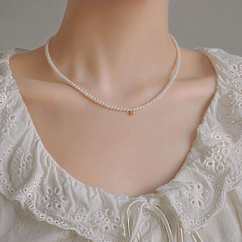 Mini Natural Pearl Beaded Necklace - Aventus