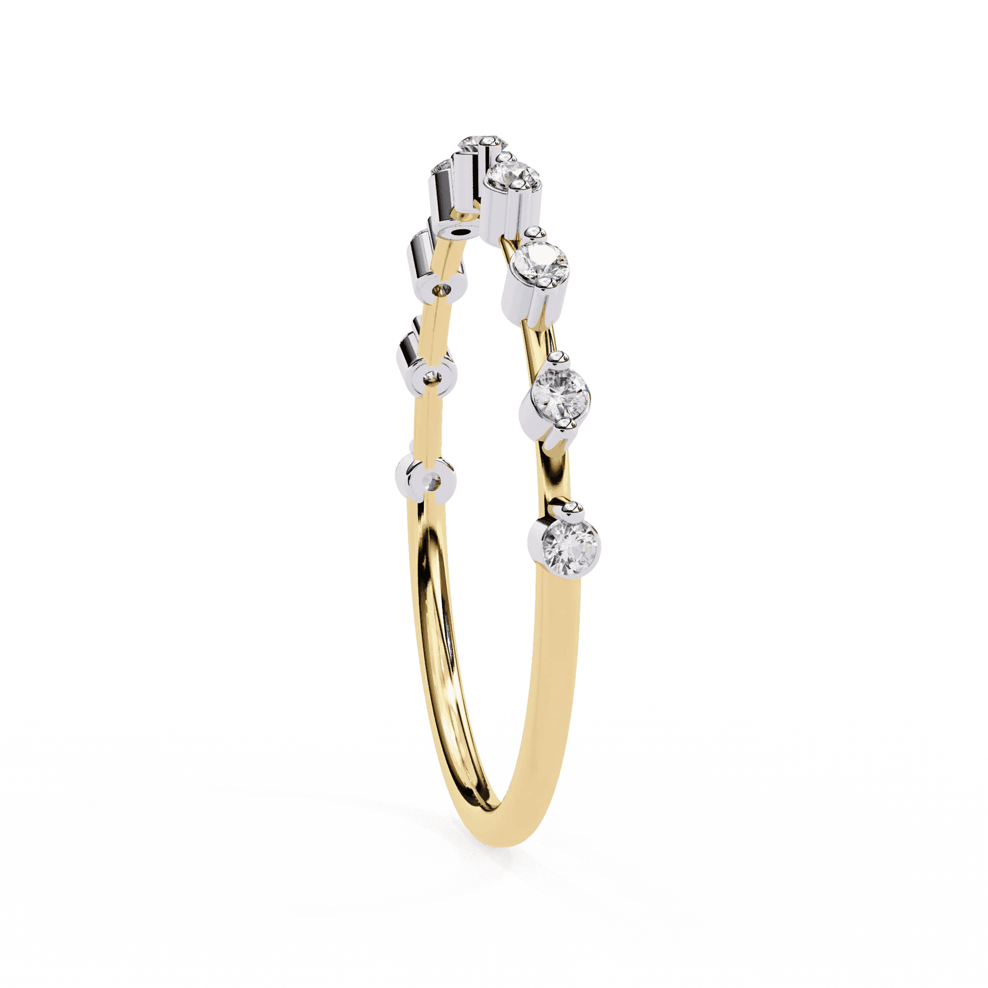 Moissanite Diamond Ring for Women Silver Gold Plated Wedding & Engagement Band - Aventus