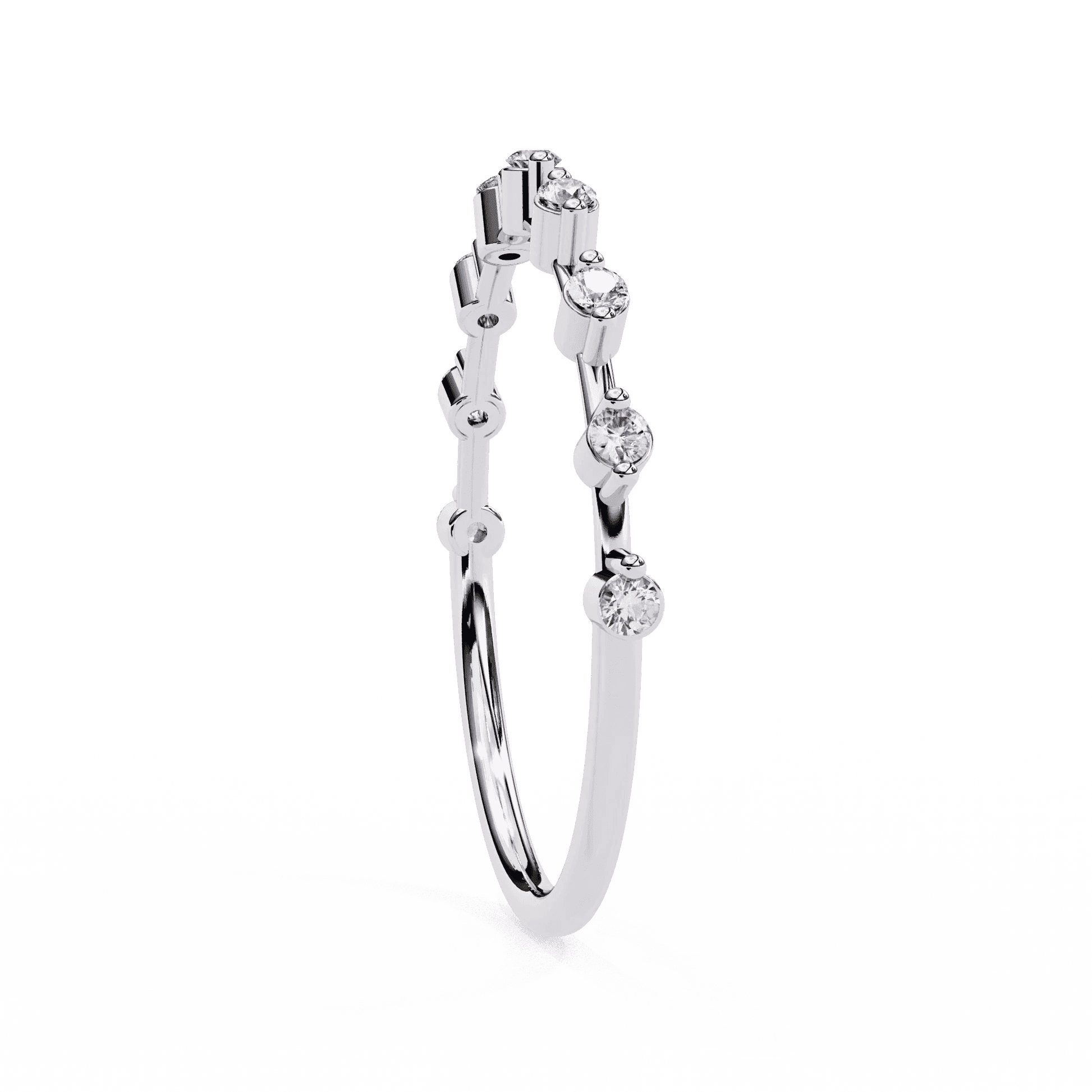 Moissanite Diamond Ring for Women Silver Gold Plated Wedding & Engagement Band - Aventus