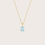Natural Blue Topaz Pendant Necklace