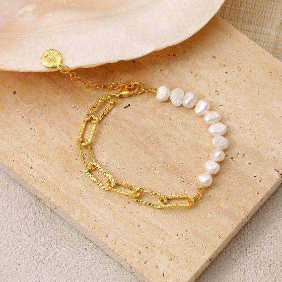 Natural Pearl Chain Bracelet - Aventus