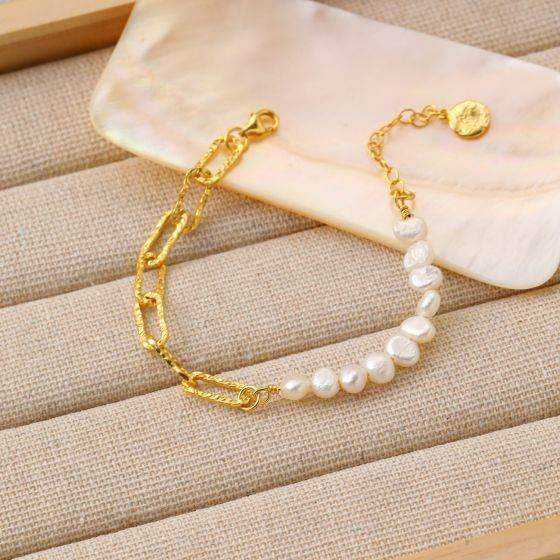 Natural Pearl Chain Bracelet - Aventus