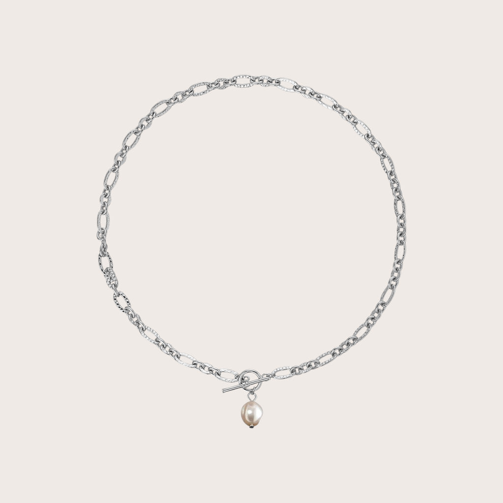Natural Pearl Oval Chain Necklace