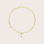 Natural Pearl Oval Chain Necklace