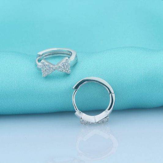 Pave Bow Huggie Earrings - Aventus