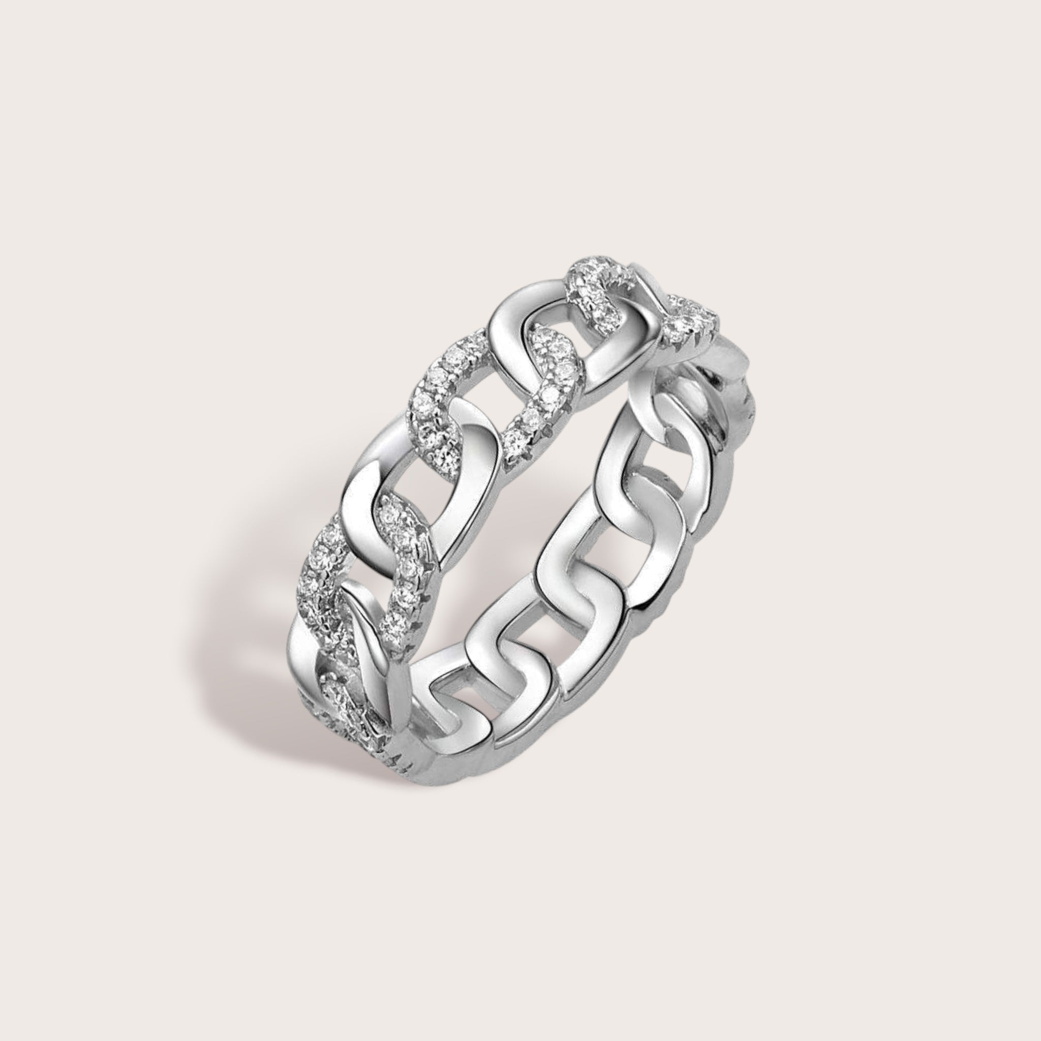 Pave Chain Link Ring