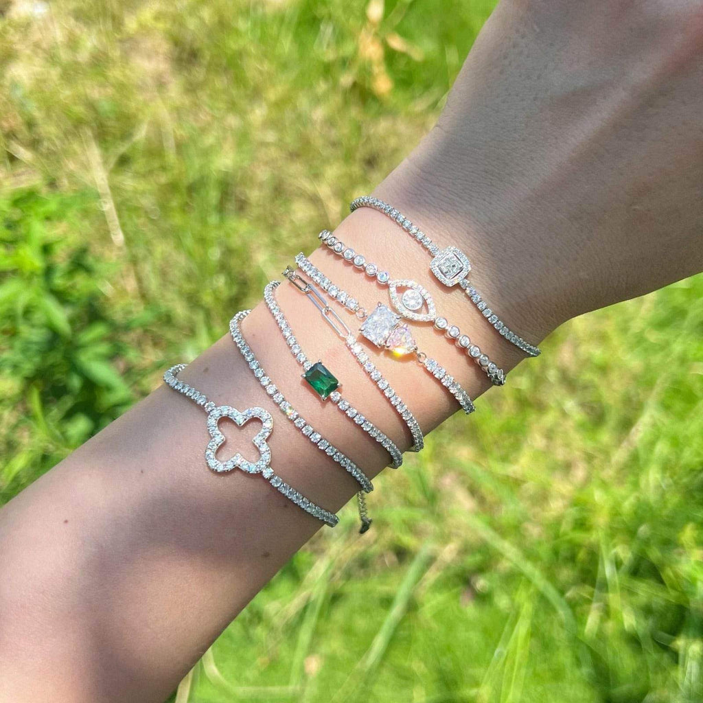 Pave Clover Tennis Bracelet - Aventus