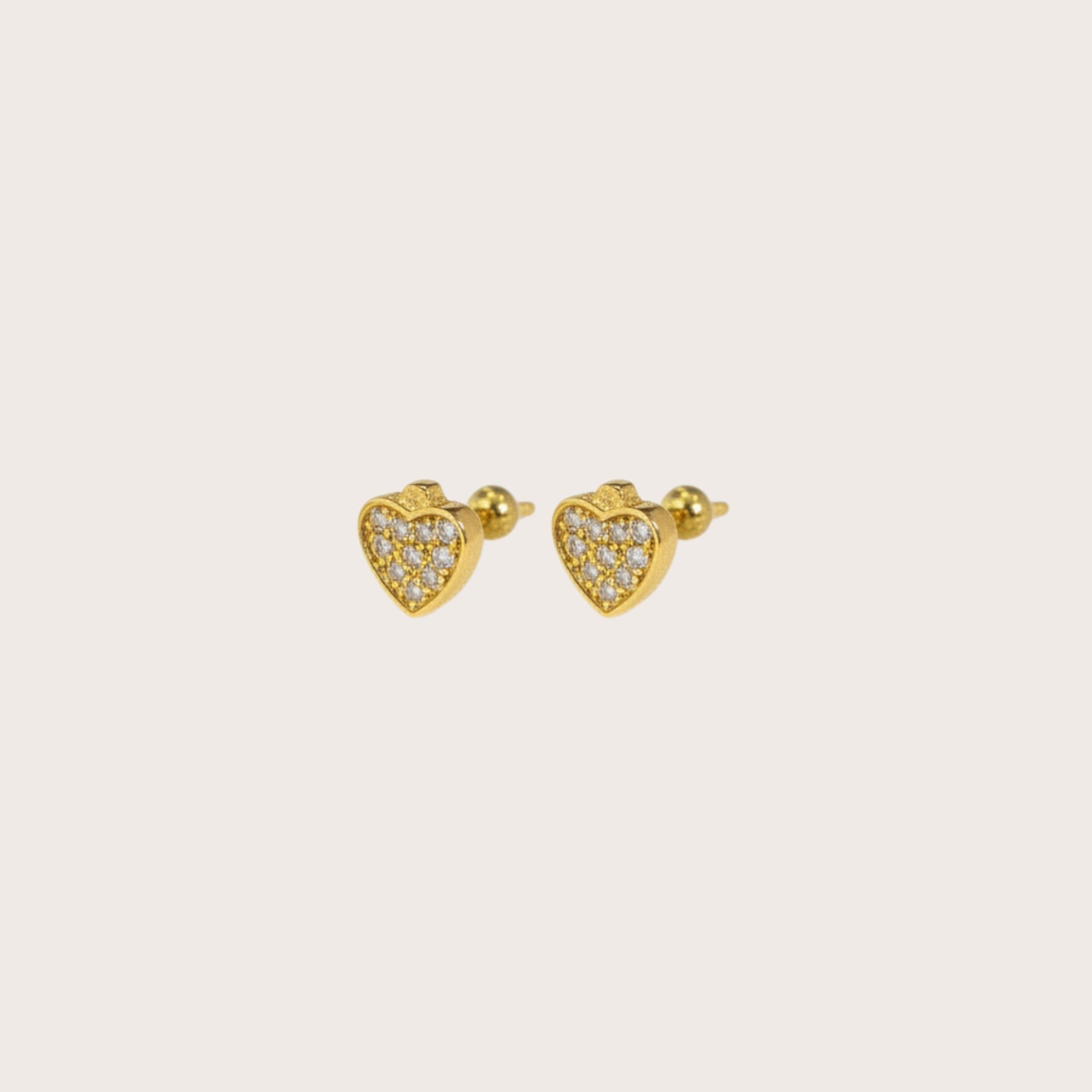 Pave Heart Stud Earrings