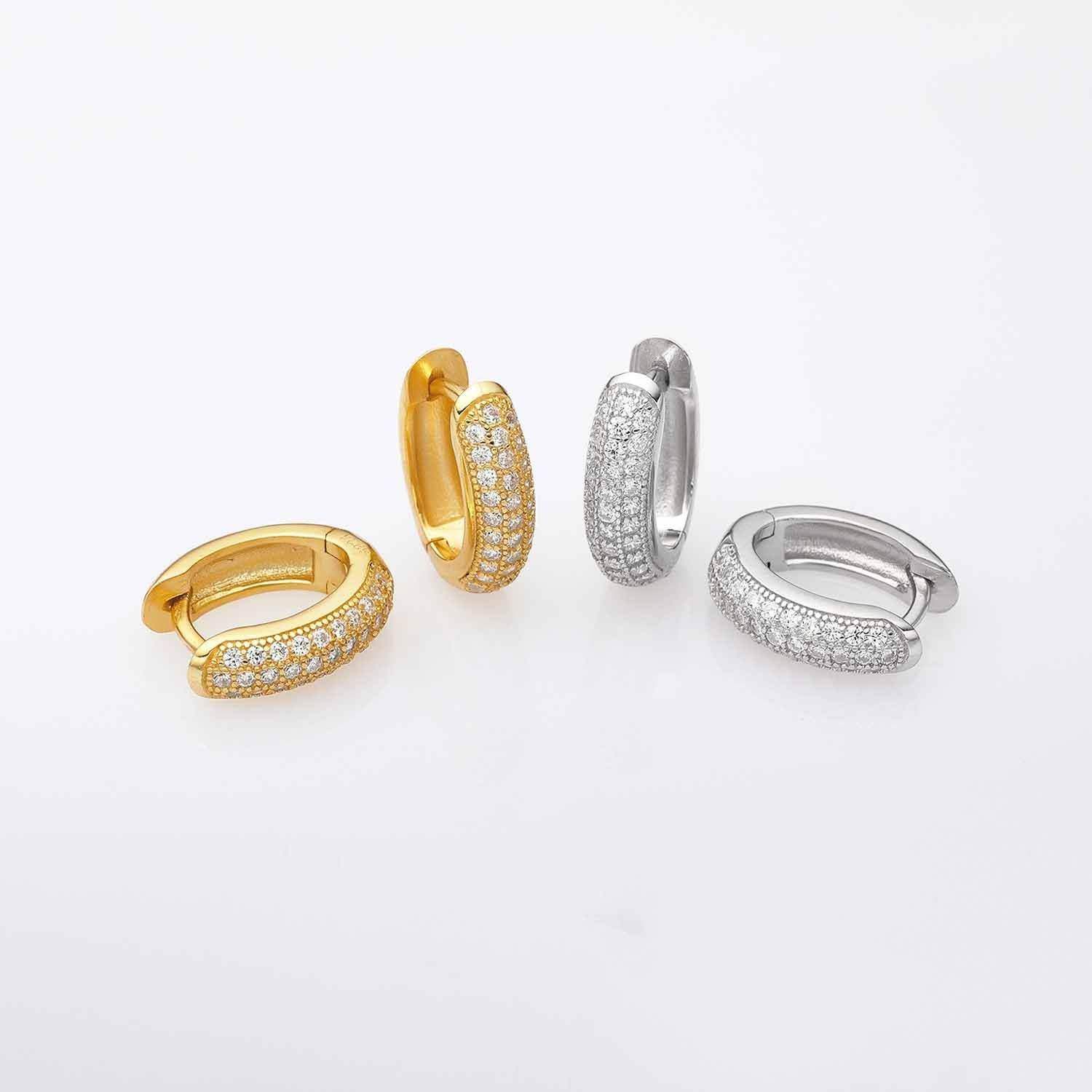 Pave Huggie Earrings - Aventus