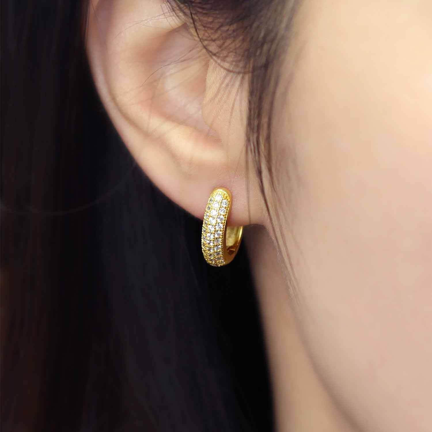 Pave Huggie Earrings - Aventus