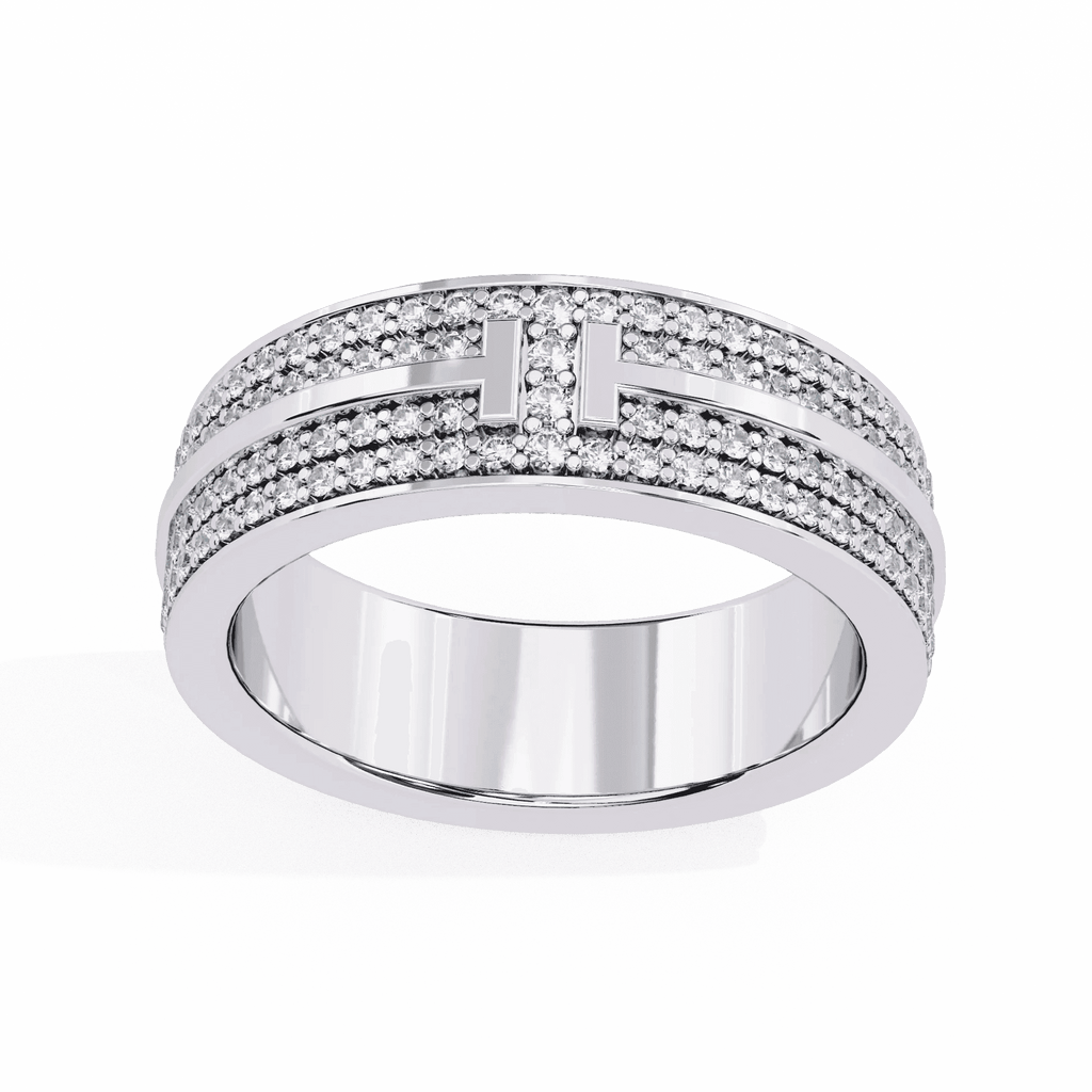 Perfect Moissanite Diamond Engagement Ring Gift for Her Silver Gold Plated Band - Aventus