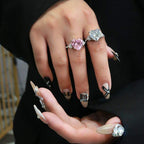 Pink and White Diamond Heart Ring - Aventus