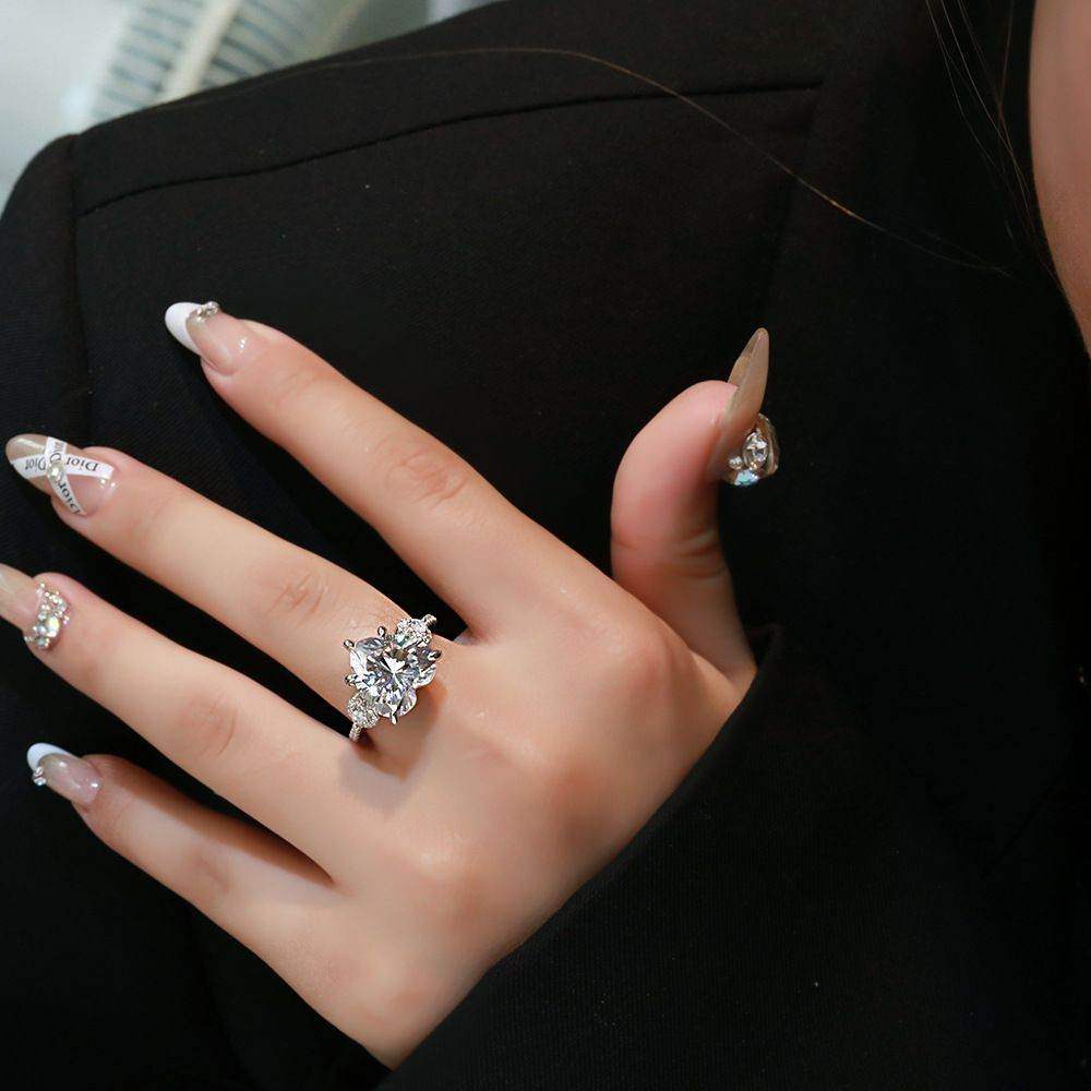 Pink and White Diamond Heart Ring - Aventus