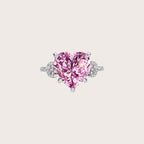 Pink and White Diamond Heart Ring