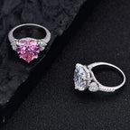 Pink and White Diamond Heart Ring - Aventus