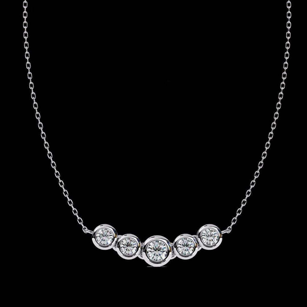 Round Cut Moissanite Pendant Necklace for Women – Brilliant Sparkle - Aventus