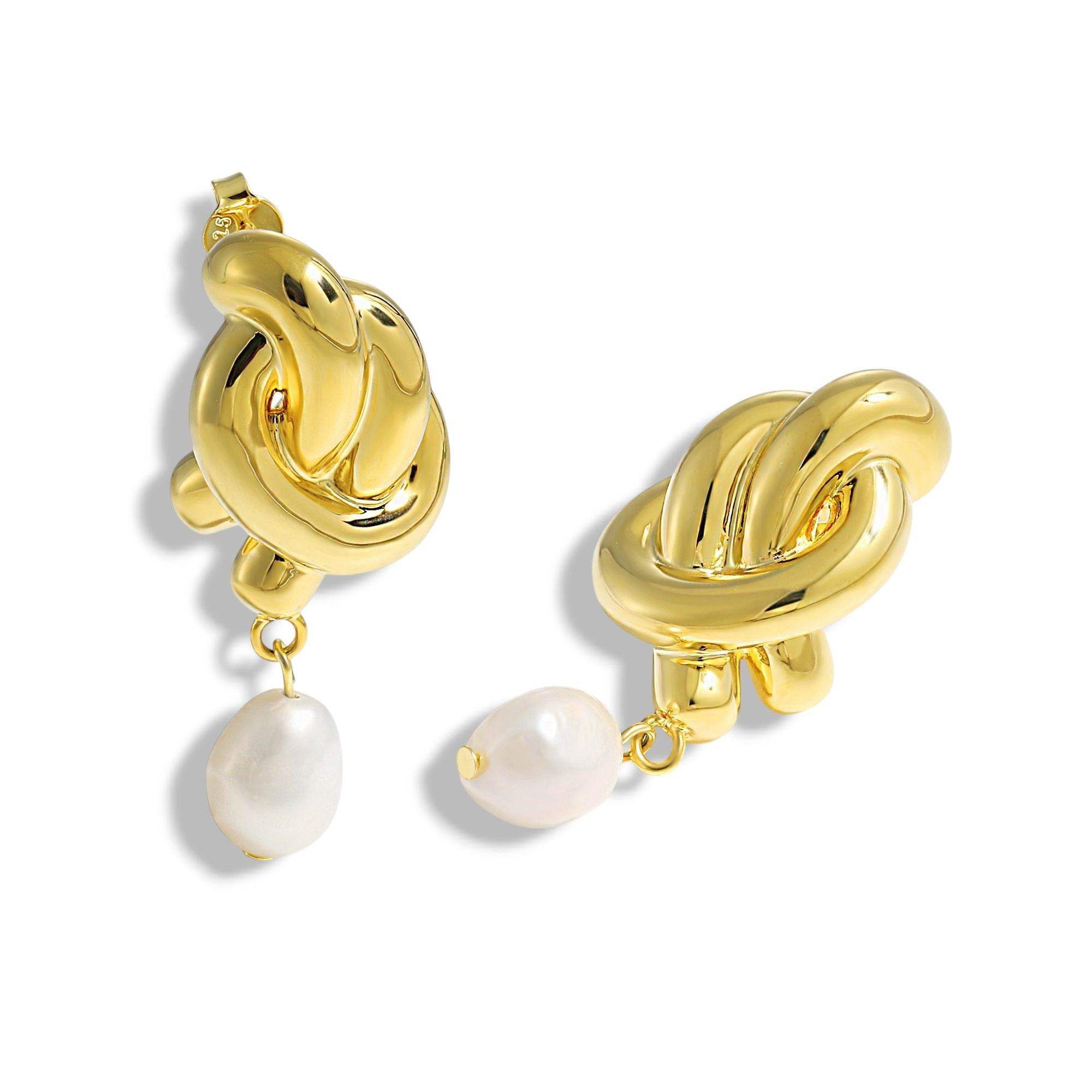 Pearl Love Knot Earrings - Aventus