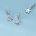 Snowflake Hoop Drop Earrings