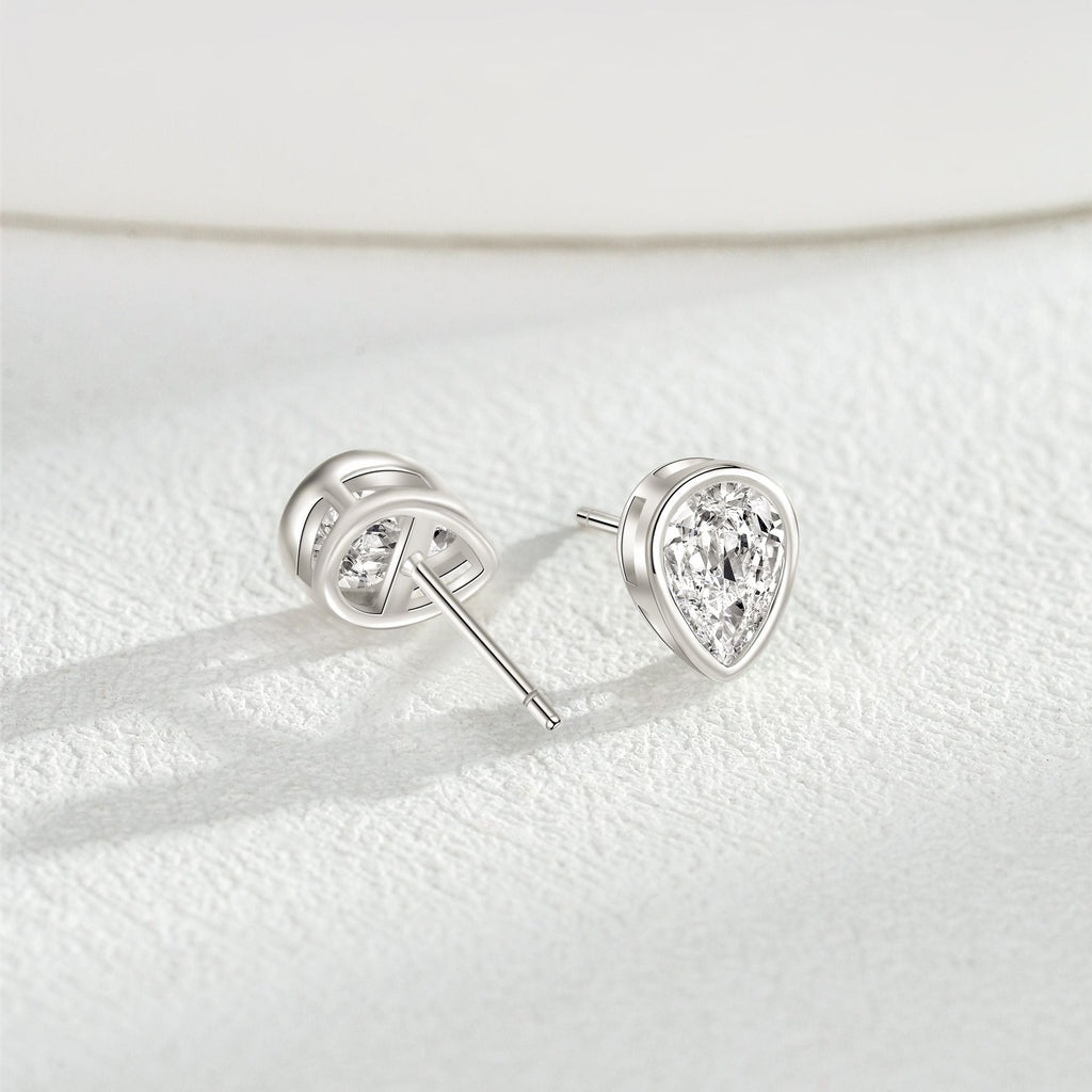 Teardrop Diamond Stud Earrings