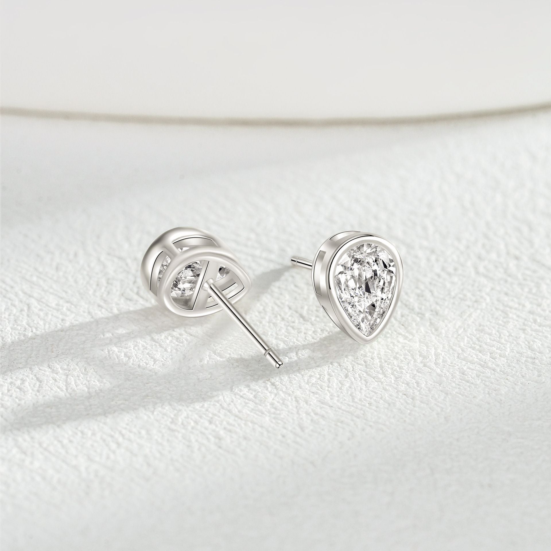Teardrop Diamond Stud Earrings