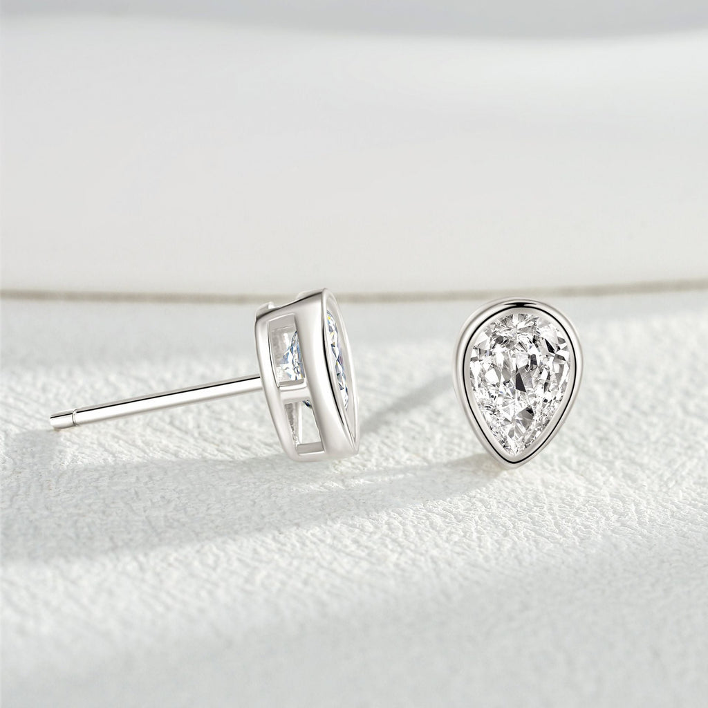 Teardrop Diamond Stud Earrings