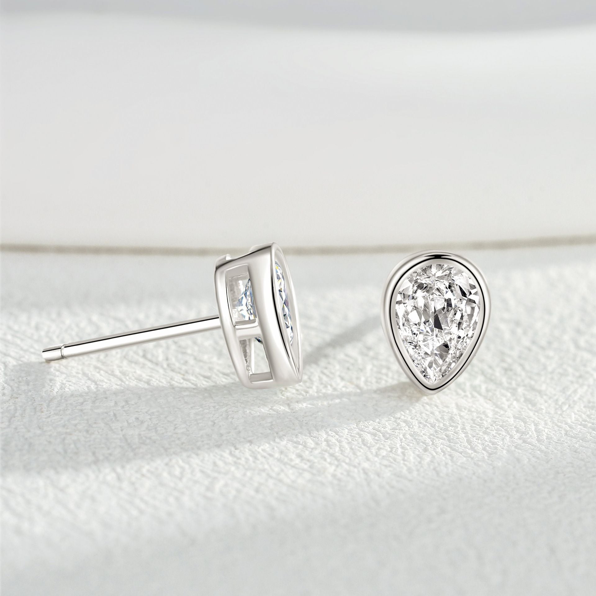 Teardrop Diamond Stud Earrings