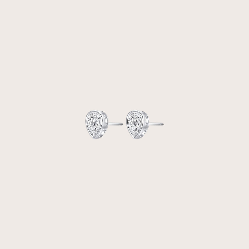 Teardrop Diamond Stud Earrings
