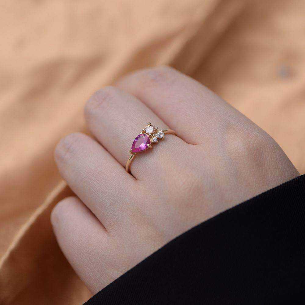 Pink Waterdrop Ring - Aventus