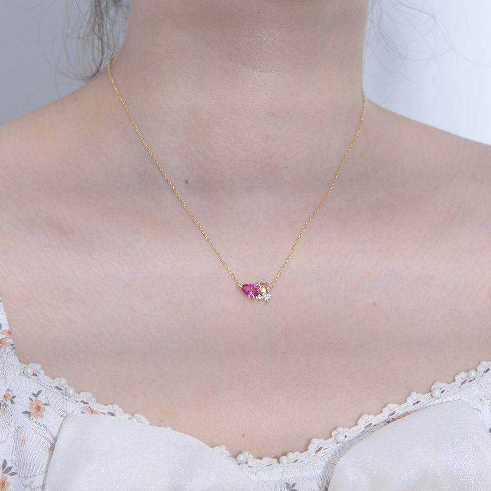 Pink Waterdrop Necklace - Aventus