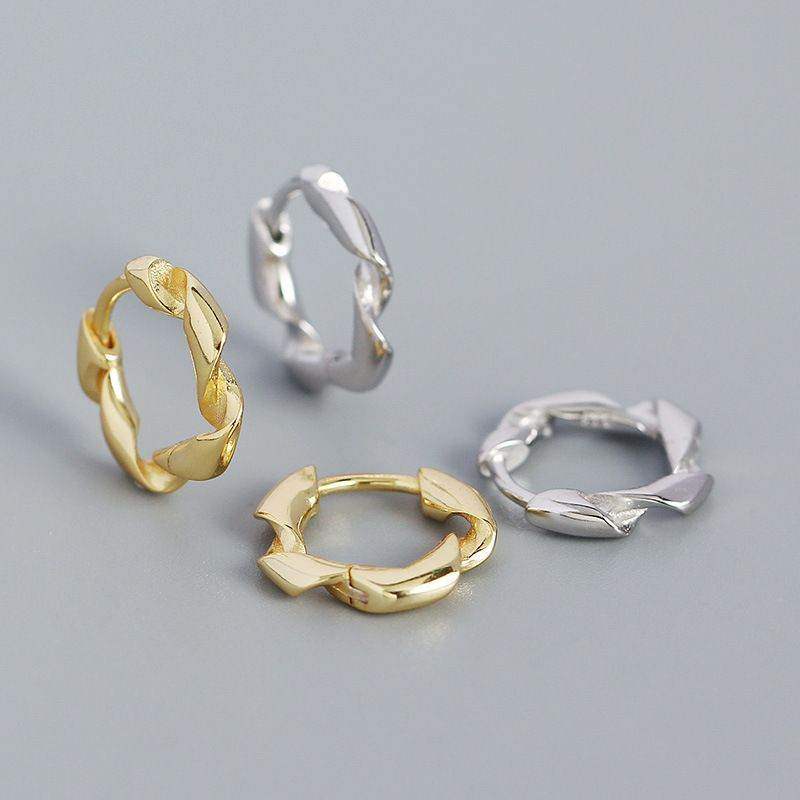 Twisted Circle Huggie Earrings - Aventus