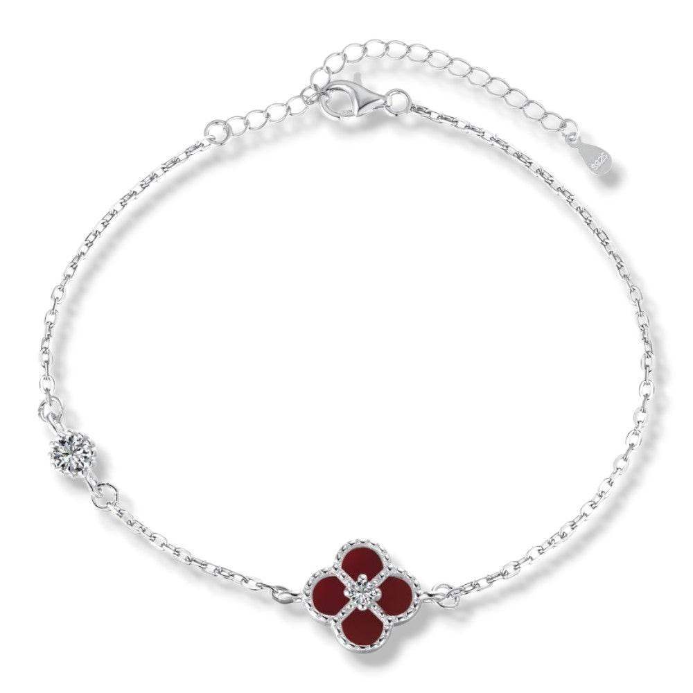 Ruby Red Clover Bracelet - Aventus