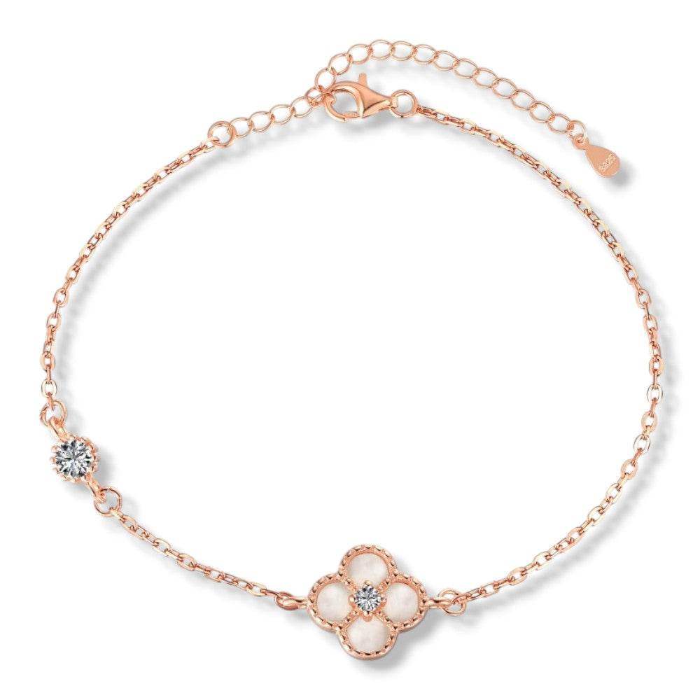 Lucky Mother of Pearl Clover Bracelet - Aventus