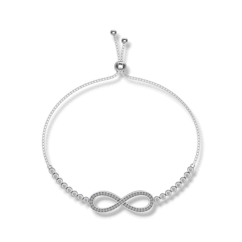 Sterling Silver Infinity Bolo Bracelet - Aventus