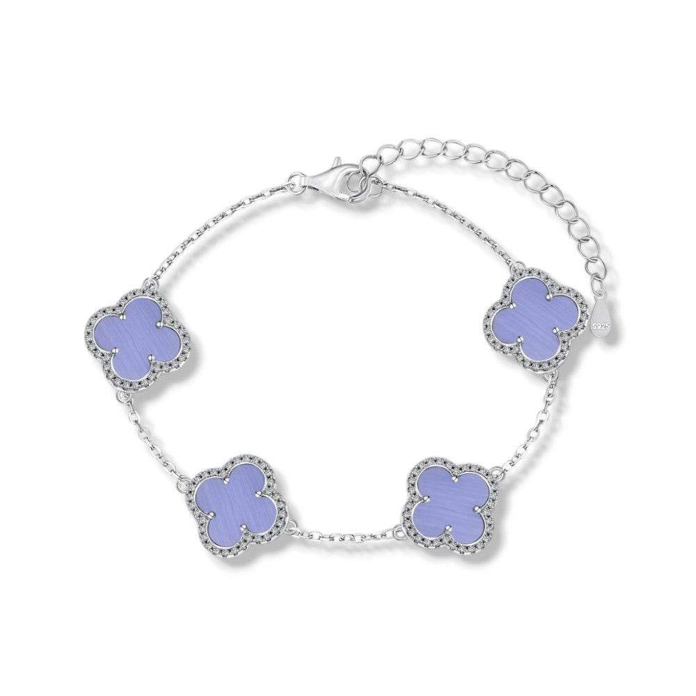 Chalcedony Pave Clover Bracelet - Aventus