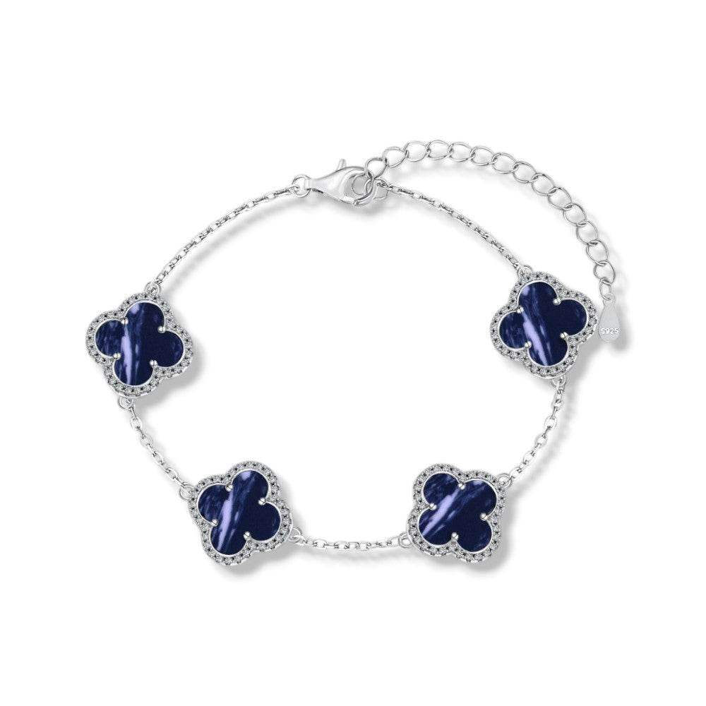 Marbled Blue Clover Bracelet - Aventus