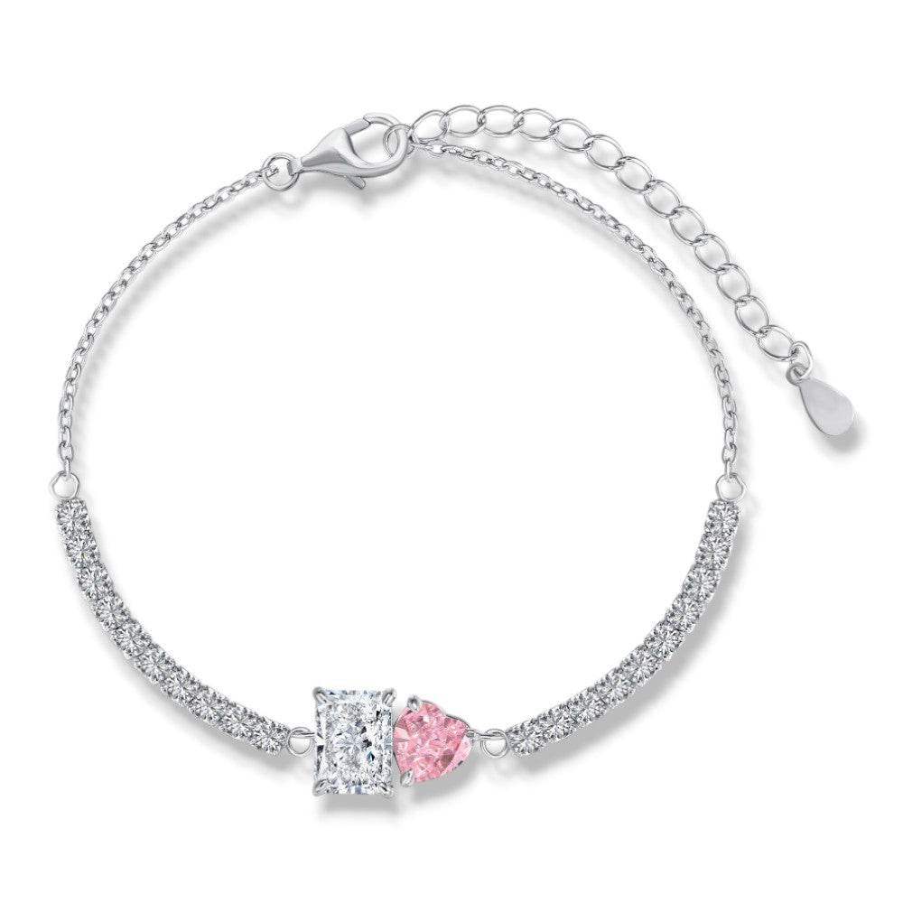 Radiant & Pink Heart Duo Bracelet - Aventus